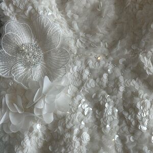 Bloomingdale's White Floral Textured Dress